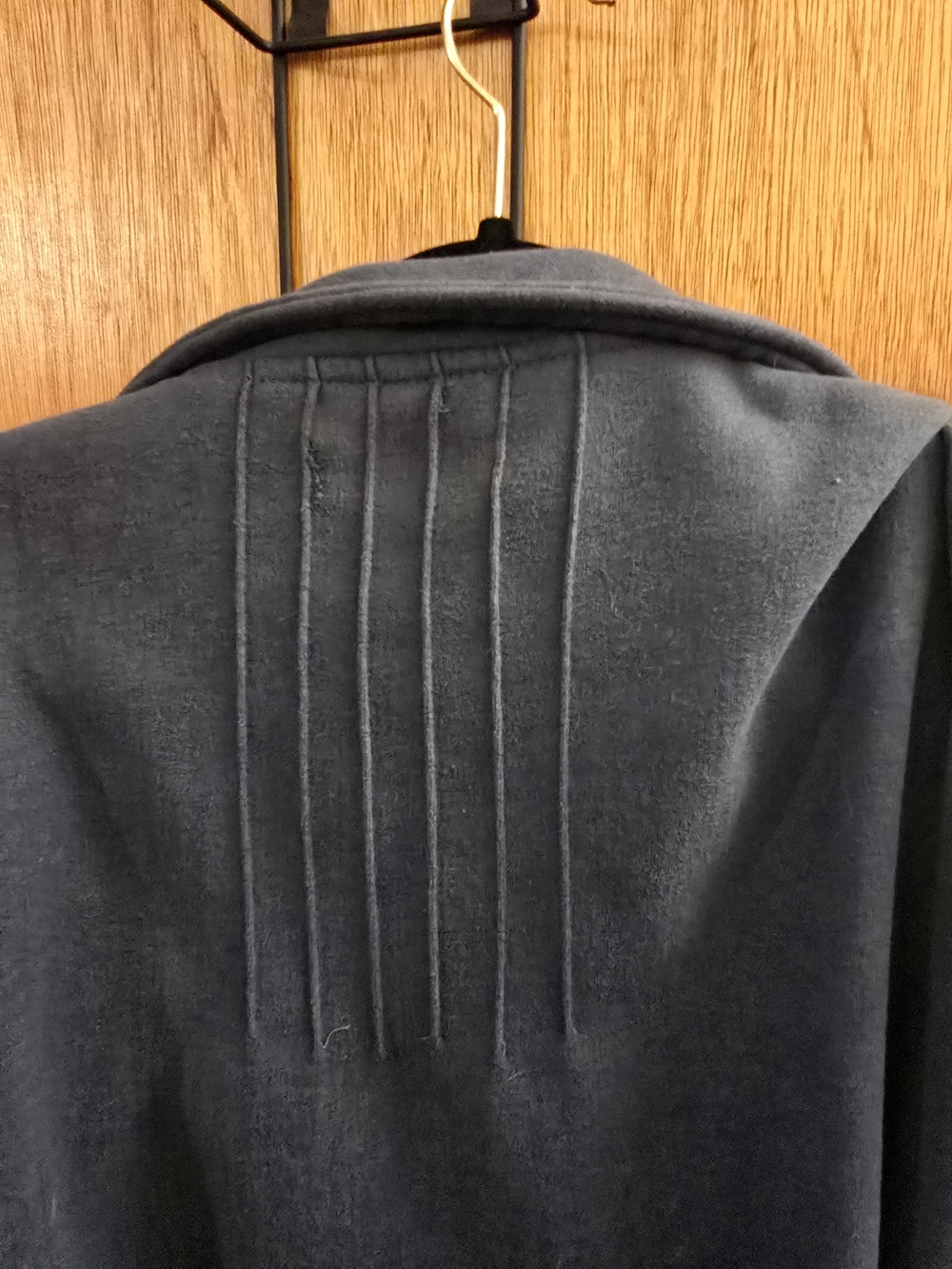 Women's Slate Blue Ruffle Front Jacket - Picture 10 of 10